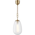 Bruckner Pendant - Aged Brass / Frosted