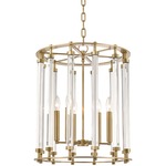 Haddon Chandelier - Aged Brass / Clear