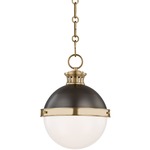 Latham Pendant - Aged / Antique Distressed Bronze / Opal