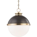 Latham Pendant - Aged / Antique Distressed Bronze / Opal