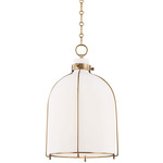 Eldridge Bell Pendant - Aged Brass / Opal