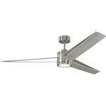 Armstrong Ceiling Fan with Light - Brushed Steel / Silver