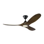 Maverick II Indoor / Outdoor Ceiling Fan with Light - Matte Black / Walnut