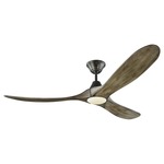 Maverick II Indoor / Outdoor Ceiling Fan with Light - Aged Pewter / Light Grey Weathered Oak