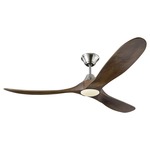 Maverick II Indoor / Outdoor Ceiling Fan with Light - Brushed Steel / Walnut