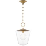 Greene Pendant - Aged Brass / Clear