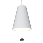 Conical Small Pendant with Crystal - White