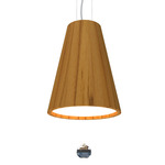 Conical Small Pendant with Crystal - Teak