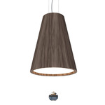 Conical Small Pendant with Crystal - American Walnut