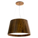 Conical Small Drum Pendant - American Walnut / White Acrylic