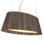 Conical Oval Pendant - American Walnut / White Acrylic