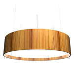 Cylindrical Large Pendant - Teak / White Acrylic