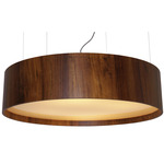 Cylindrical Large Pendant - American Walnut / White Acrylic