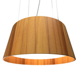 Conical Drum Pendant - Teak / White Acrylic