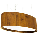 Oval Pendant - Imbuia / White Acrylic