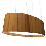 Oval Pendant - Teak / White Acrylic