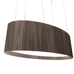 Oval Pendant - American Walnut / White Acrylic