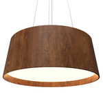 Conical Drum Pendant - Imbuia / White Acrylic