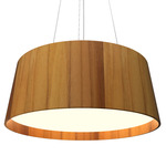 Conical Drum Pendant - Teak / White Acrylic