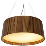 Conical Drum Pendant - American Walnut / White Acrylic