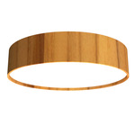 Cylindrical Ceiling Light - Teak / White Acrylic