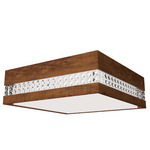 Crystal Square Ceiling Light - Imbuia / White Acrylic