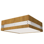 Crystal Square Ceiling Light - Blonde Freijo / White Acrylic