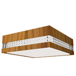 Crystal Square Ceiling Light - Teak / White Acrylic