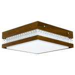 Crystal Square Ceiling Light - American Walnut / White Acrylic