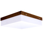 Clean Flowerpot Flush Mount - American Walnut / White Acrylic