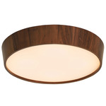 Conical Tapered Ceiling Light - American Walnut / White Acrylic