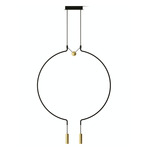 Liaison Two Light Pendant - Black / Matte Gold Accent