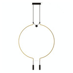 Liaison Two Light Pendant - Matte Gold / Black