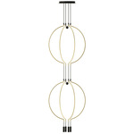 Liaison Double Multi Light Pendant - Black / Matte Gold