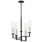 Folsom Chandelier - Matte Black / Clear