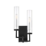 Folsom Wall Light - Matte Black / Clear