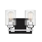 Redmond Bathroom Vanity Light - Matte Black / Clear Ribbed