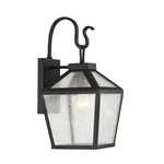 Woodstock Outdoor Wall Light - Black / Clear Seeded