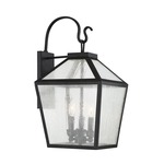 Woodstock Outdoor Wall Light - Black / Clear Seeded