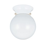 Tomkin Ceiling Flush Light - White / Smooth White