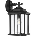 Kent Clear Outdoor Wall Lantern - Black / Clear