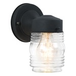 Classic Outdoor Wall Light - Black / Clear