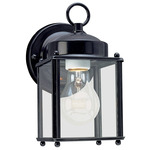 New Castle Outdoor Wall Lantern - Black / Clear