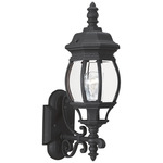 Wynfield Outdoor Wall Lantern - Black / Clear