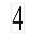 Number 4 Address Tile - White