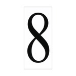 Number 8 Address Tile - White