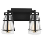 Adelaide Bathroom Vanity Light - Midnight Black / Clear Seeded