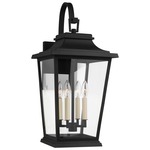 Warren Outdoor Wall Sconce - Textured Black / Clear