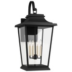 Warren Outdoor Wall Sconce - Textured Black / Clear