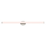 Pipeline 2 Vanity Warm Dim Center Feed w/ Power - Satin Nickel / White